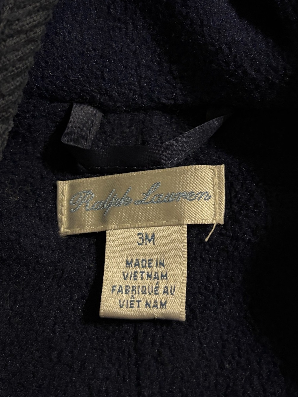 Ralph Lauren Polo Size 3M Baby Snowsuit Navy Blue Quilted Bunting - Picture 2 of 13